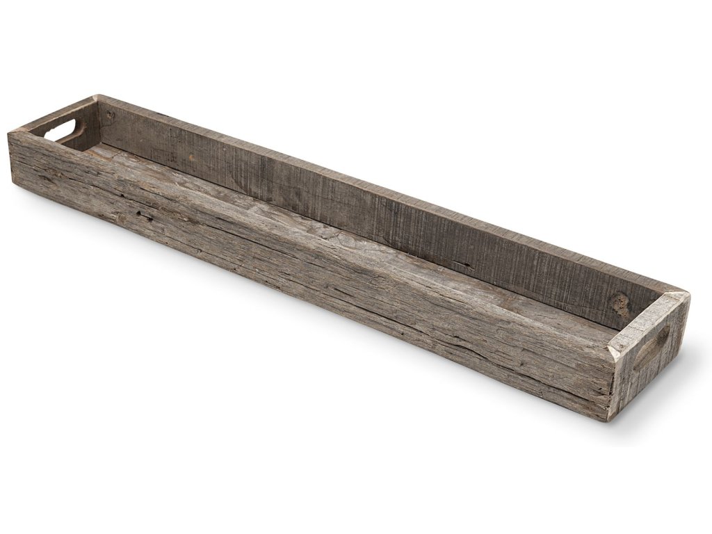 (Large) 36L x 7W Brown Reclaimed Wood Tray