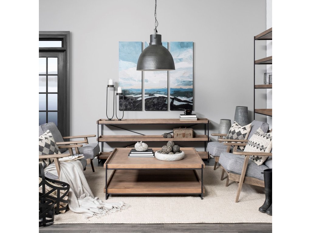 19X22 Metallic Gray Hammered Detail Pendant Light