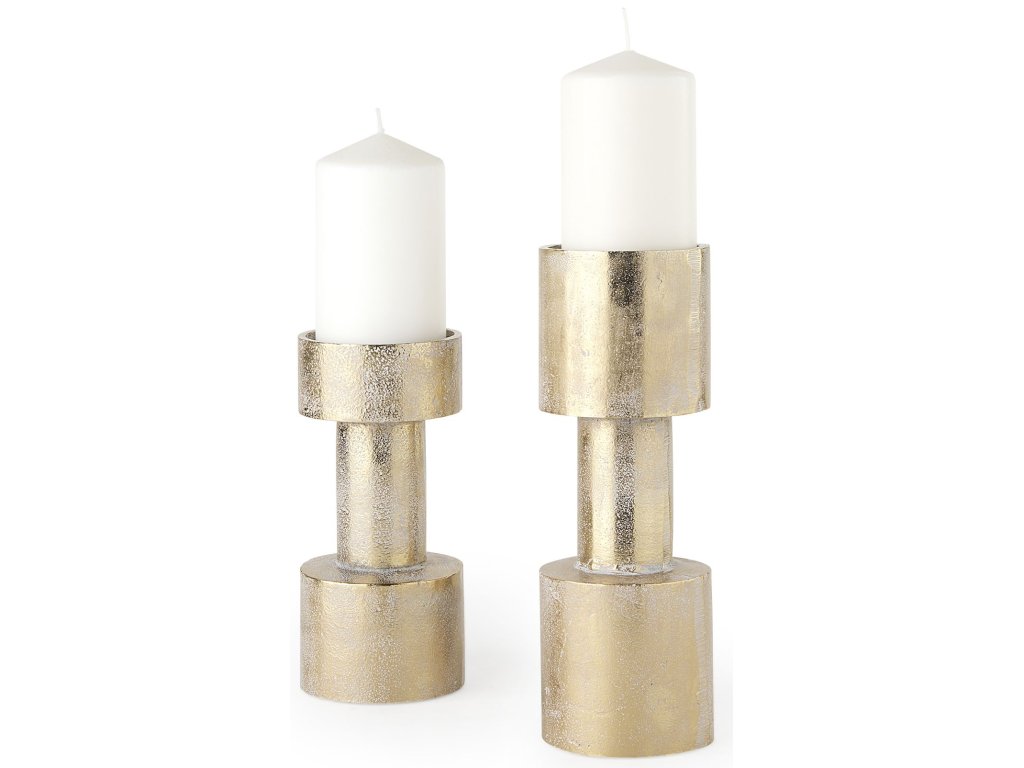 3.9L x 3.9W x 10.6H Gold Metal Table Candle Holders