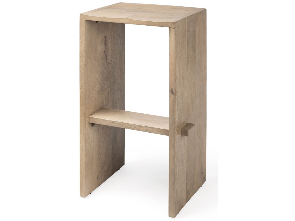 30" Seat Height Light Brown Wood Bar Stool