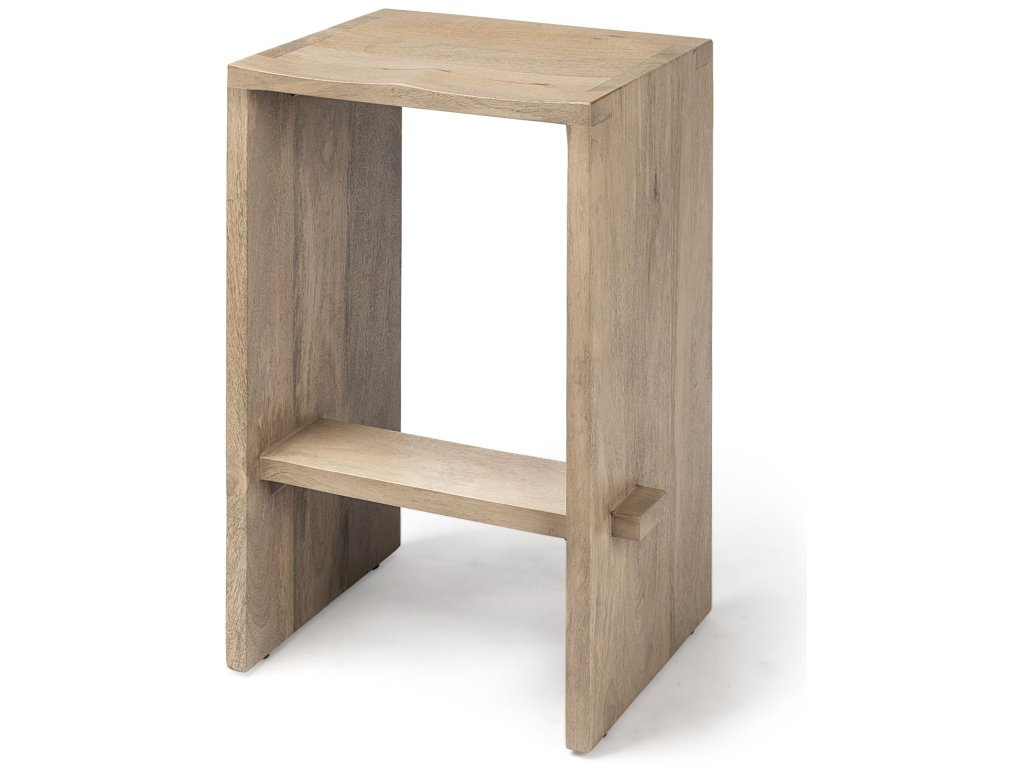 26" Seat Height Light Brown Wood Counter Stool