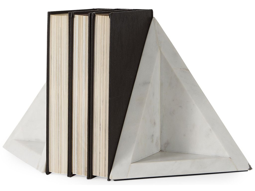 8.0"L x 6.0"W x 7.0"H Marble Set of 2 Bookends