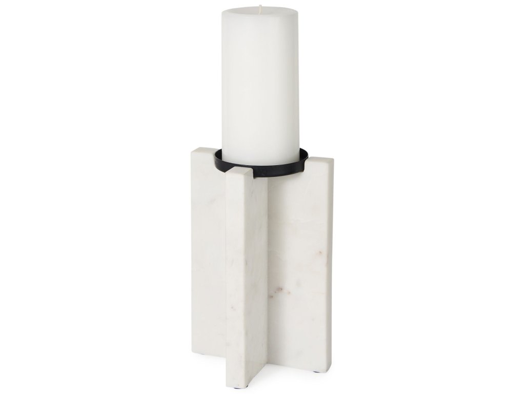 5.5"L x 3.5"W x 8.0"H. Marble Candle Holder Medium