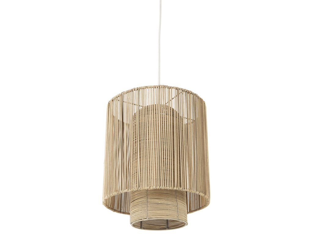 14.2 L x 14.2 W x 14.2 H Natural Cane Cylindrical Pendant Light