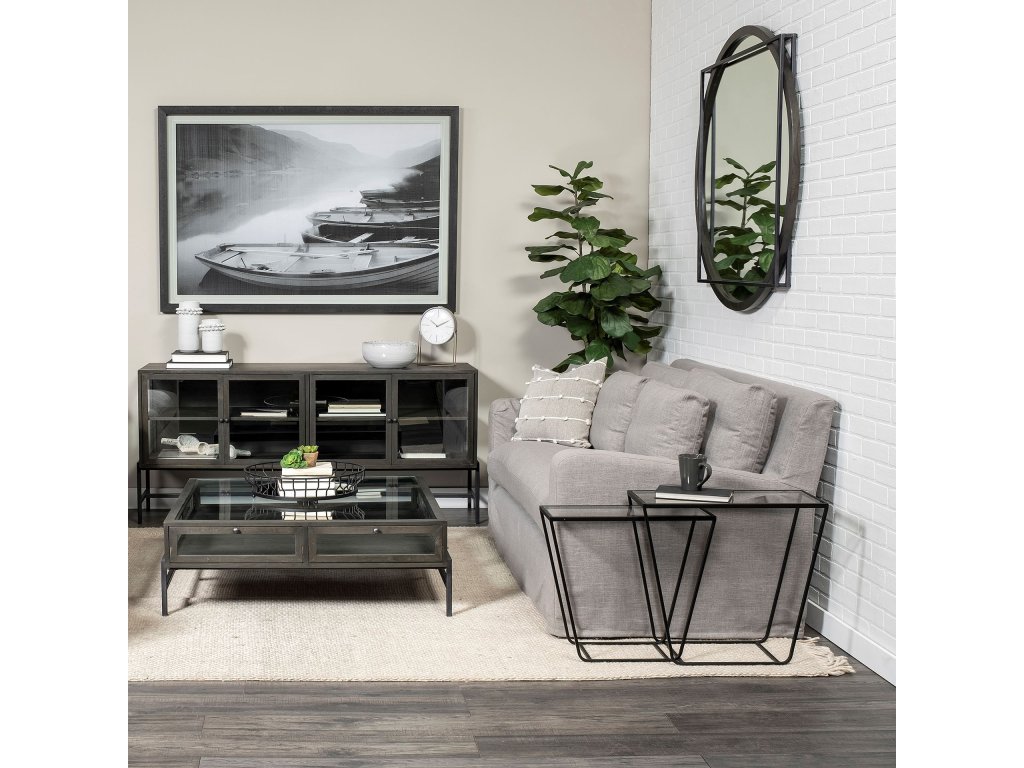 Matte Gray Metal Table Clock - Alternative View