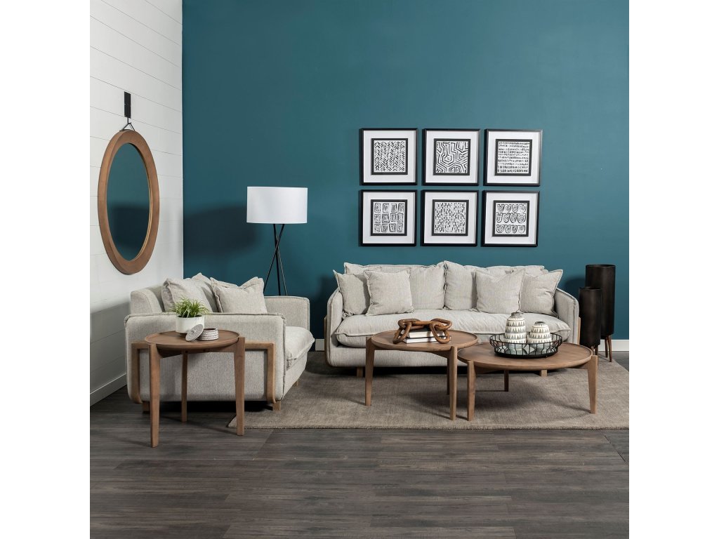I 84" Frost Gray Upholstered Three Seater Sofa - Alternative View