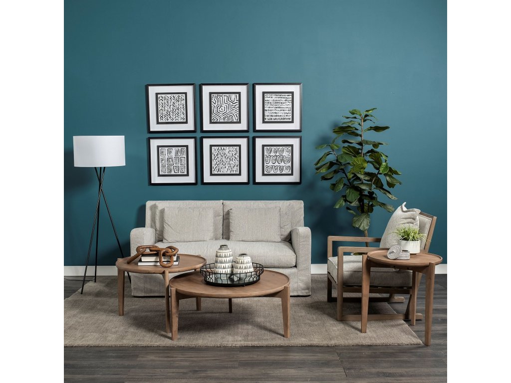 Frost Gray Wood Frame Accent Chair