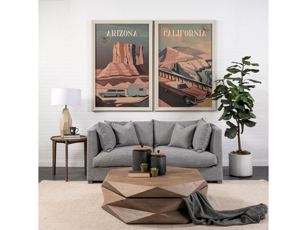 Hexagonal Hinged Solid Wood Top and Base Coffee Table - Alternative View