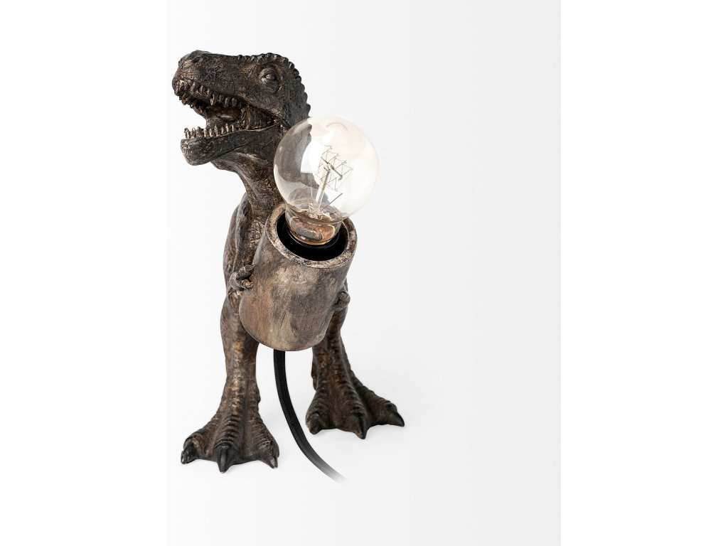 (10.6"H) Dark Tone Resin Tyrannosaurus Rex Table Lamp - Alternative View
