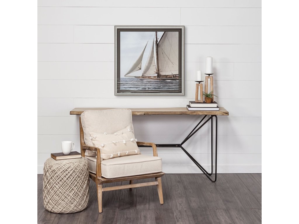 Small Light Brown Wood Pedestal Base Table Candle Holder - Alternative View