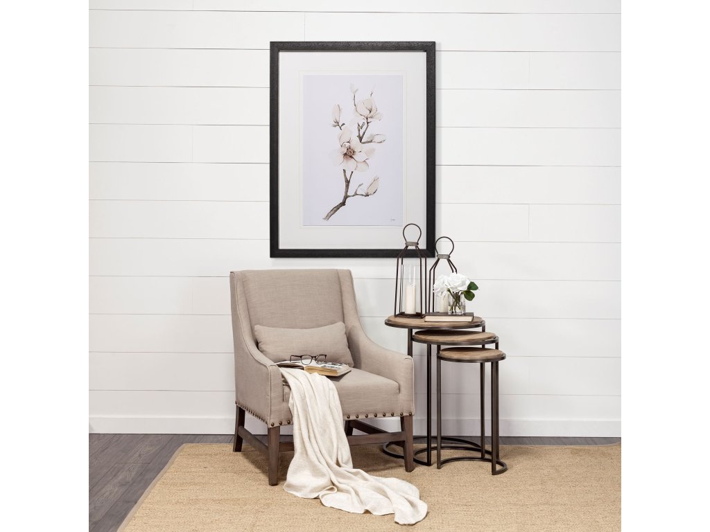 (Set of 3) 20L x 20W Brown Wood Round Top w/Metal Nesting Accent Tables - Alternative View