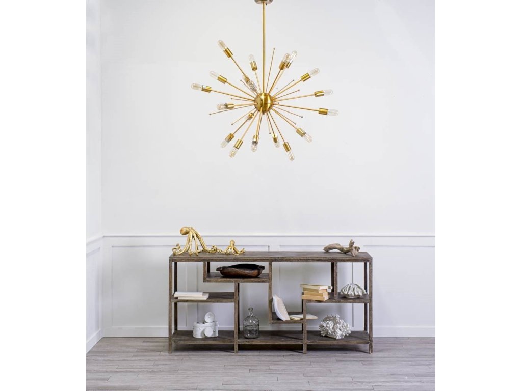 II (38"D) Gold Sputnik Twenty Bulb Chandelier - Alternative View