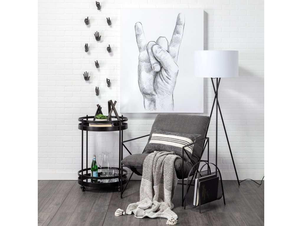 (Small) 8L x 7W Black Metal Abstract Object