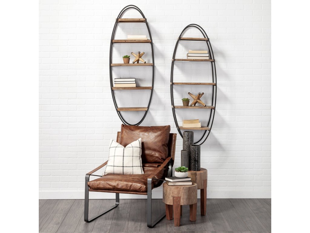 Wood and Metal Wall Shelf - Alternative View