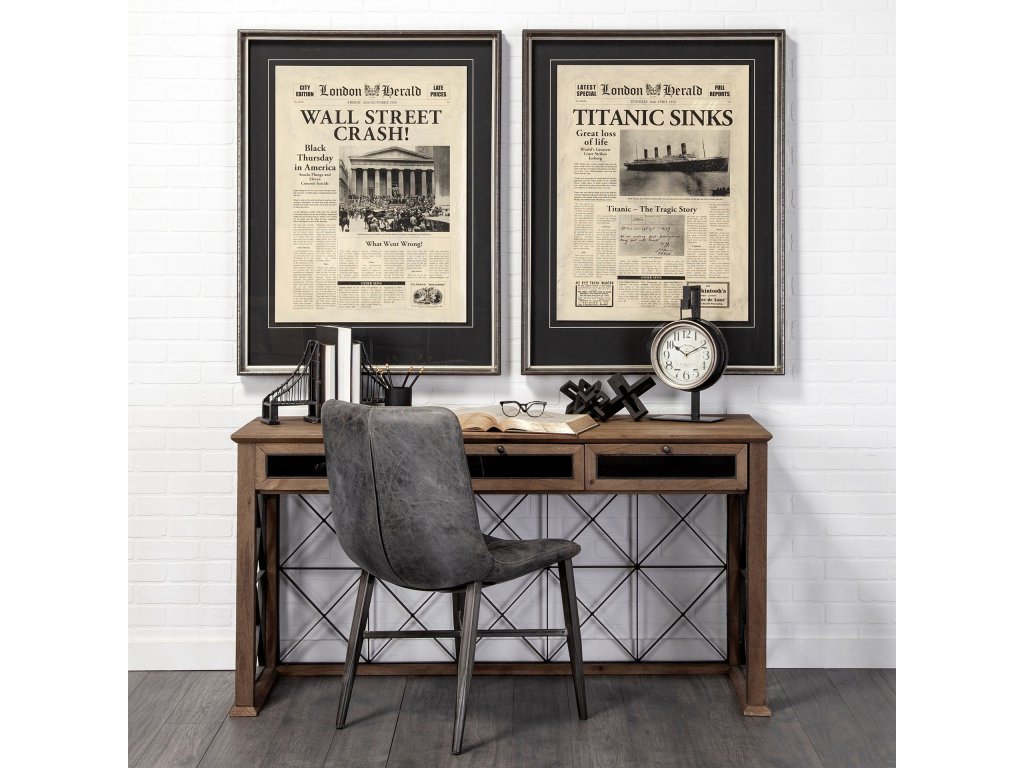 Metallic Brown Metal Hanging Table Clock