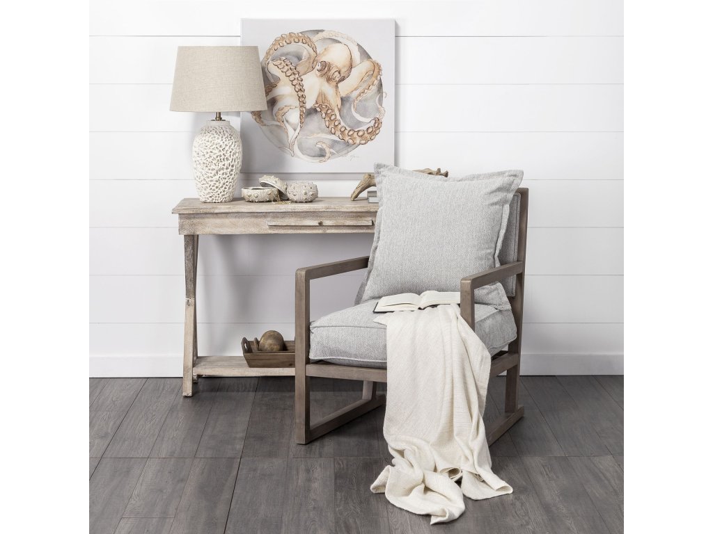 (26"H) Beige Coral-Inspired Base Table Lamp