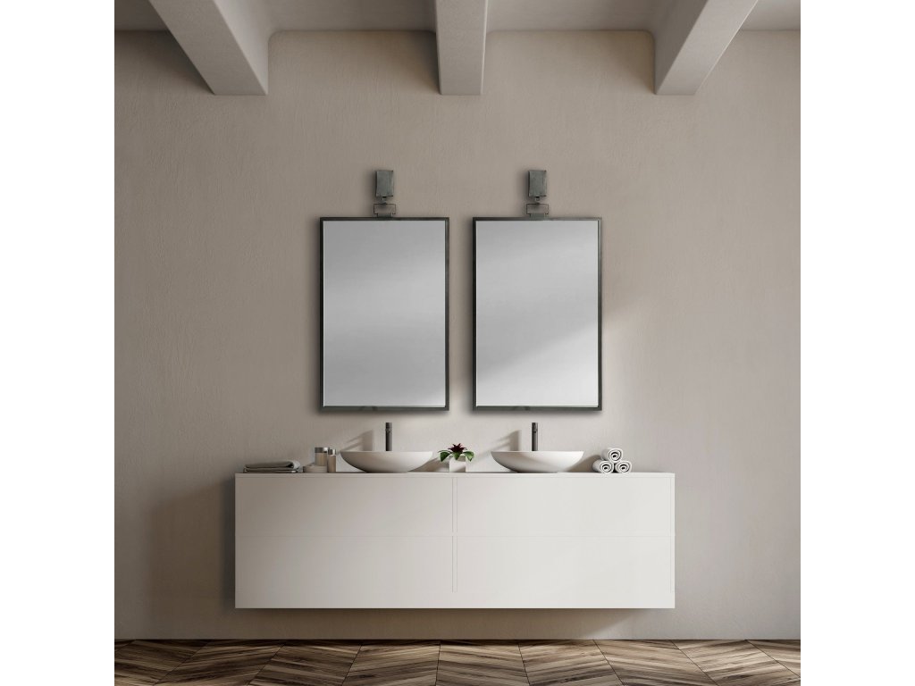 24X43 Rectangular Gray Metal Frame Mirror - Alternative View