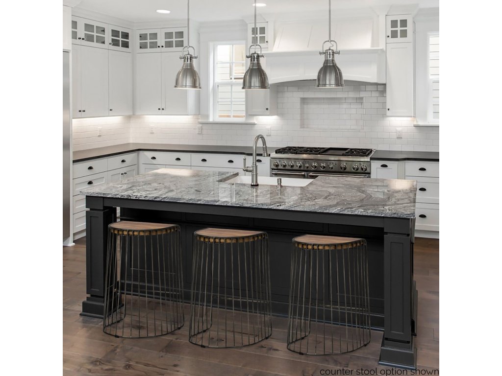 30.5" Seat Height Brown Seat Black Metal Frame Stool