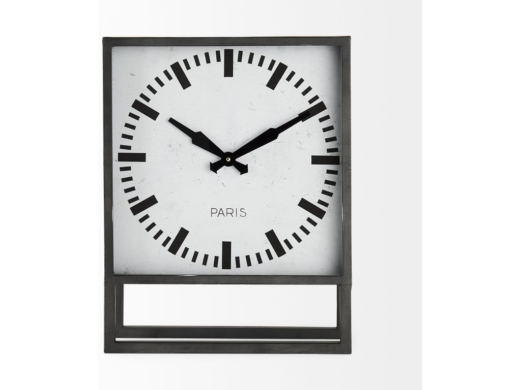 Gray Metal Square Table Clock - Alternative View