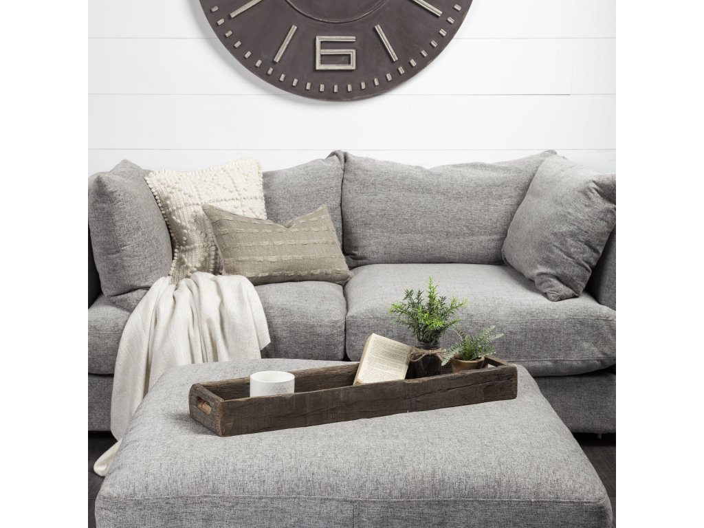 (Medium) 30L x 7W Brown Reclaimed Wood Tray