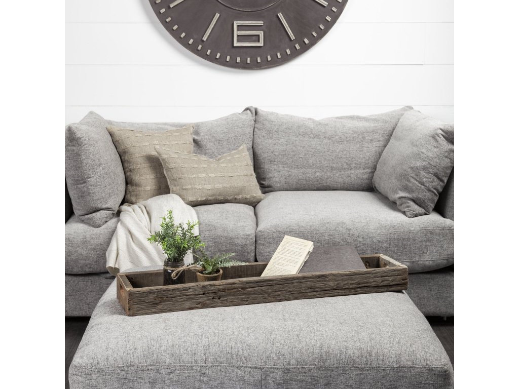 (Large) 36L x 7W Brown Reclaimed Wood Tray
