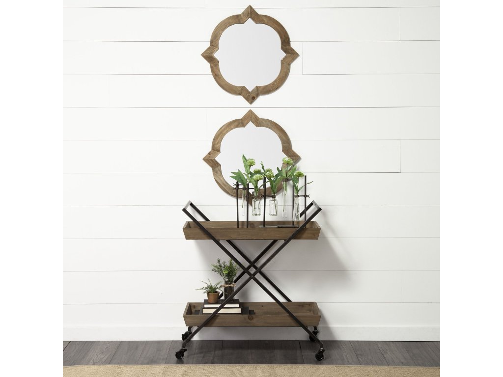 Set of Five Dark Brown Metal and Glass Chemistry Inspired Bottles - Alternative View