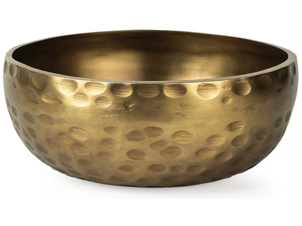12L x 12W Gold Hammered Aluminum Bowl