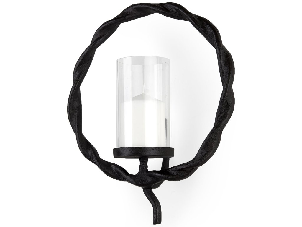 12.0L x 14.0W x 4.5H Black Aluminum Braided Circular Candle Holder
