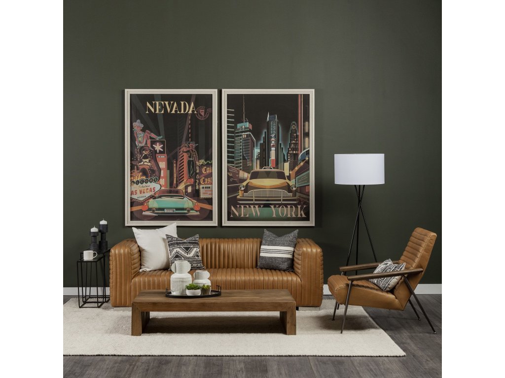 Brown Leather Wrap Metal Frame Accent Chair