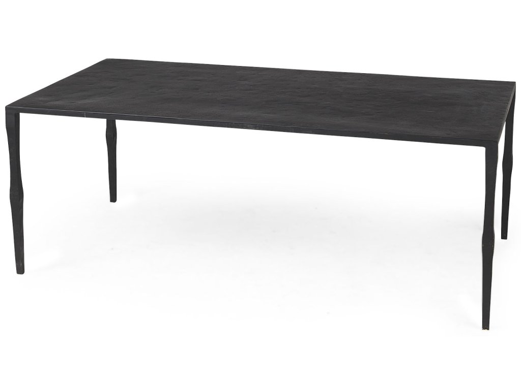 42.0 x 22.0 x 15.5 Ebony Black Iron Coffee Table