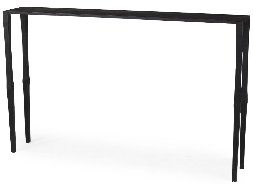 48.0 x 8.0 x 30.0 Ebony Black Iron Console Table