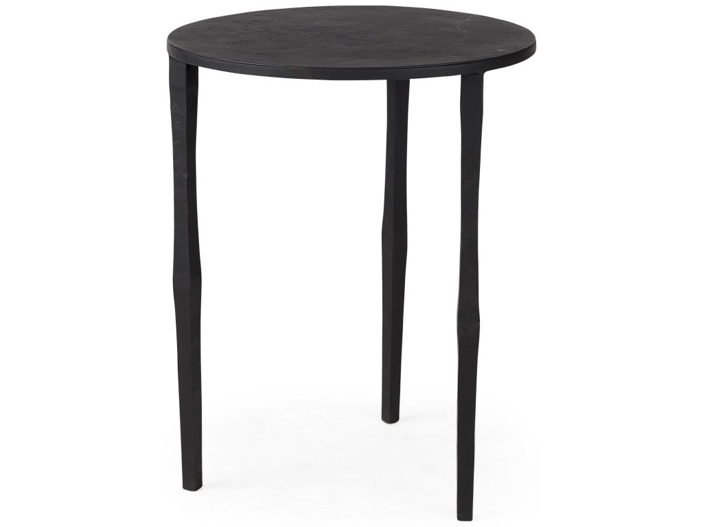 16.0L x 16.0W x 20.0H Ebony Black Iron Side Table