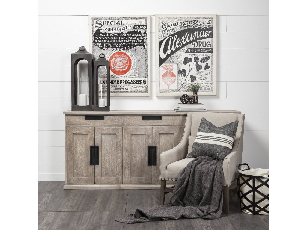 III 81.5X18.5 Natural Brown Solid Wood 3 Drawer 6 Door Sideboard - Alternative View