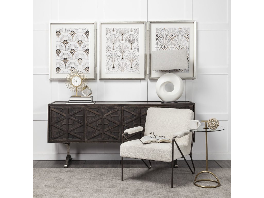 (26.8"H) White Resin Ring-Shaped Base Table Lamp