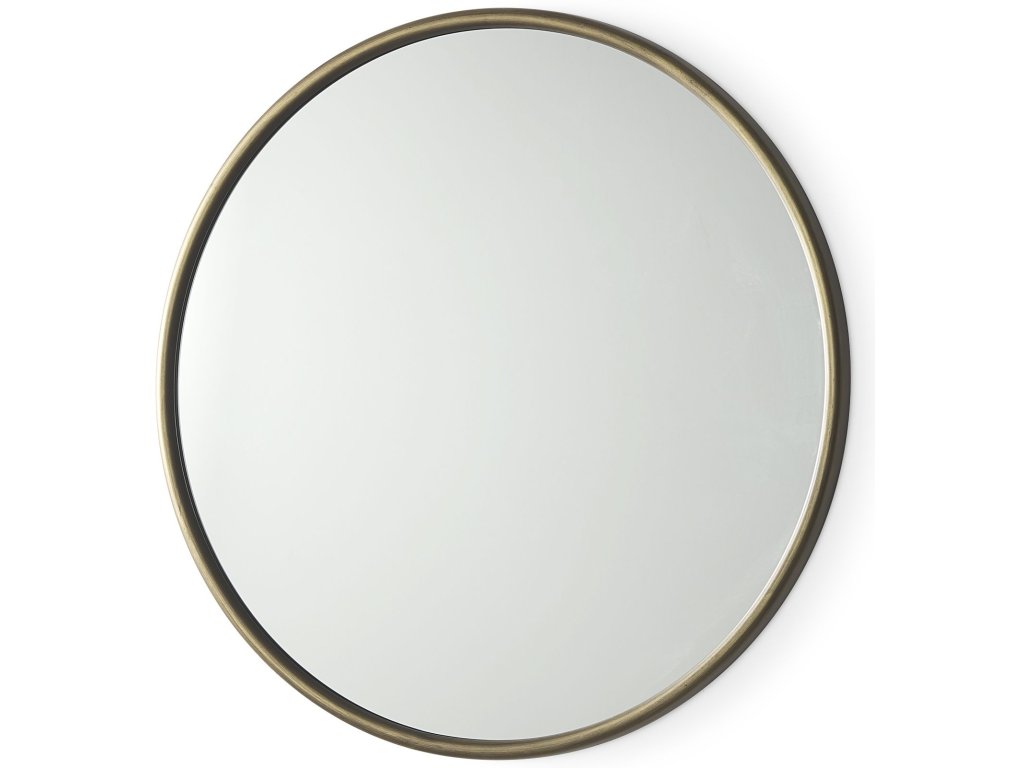 35.8L x 1.0W x 35.8H Small Gold Metal Round Wall Mirror