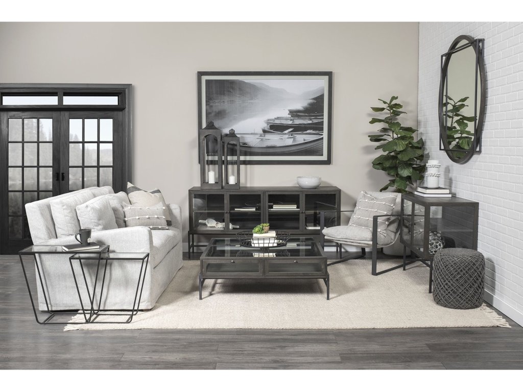 II 92.5 x 38.25 x 34.5 Frost Gray Slipcover Three Seater Sofa