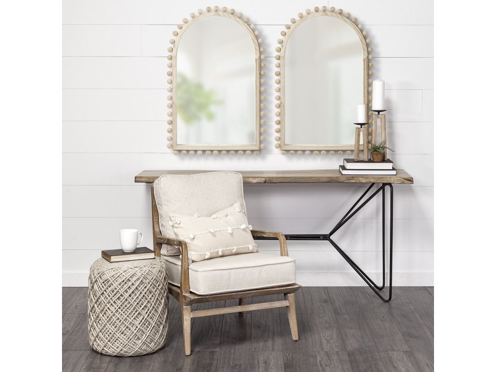 23L x 35H Natural Wood Arch Frame Mirror - Alternative View