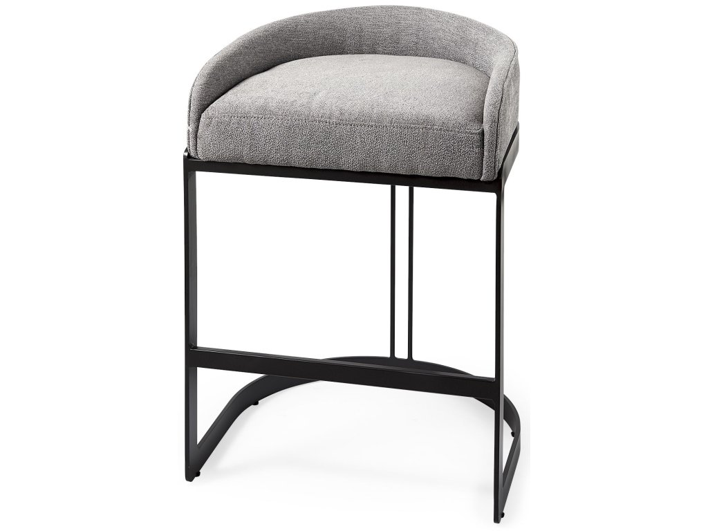 20.5 x 19.7 x 28.7 Gray Fabric Seat w/ Gray Metal Base Counter Stool