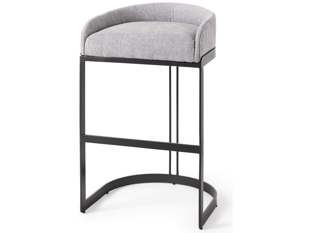 20.5 x 19.7 x 32.7 Gray Fabric Seat w/ Gray Metal Base Bar Stool