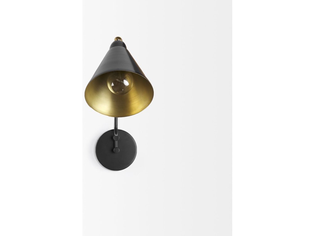 6L x 32W Black Metal Cone Shaped Swivel Wall Sconce