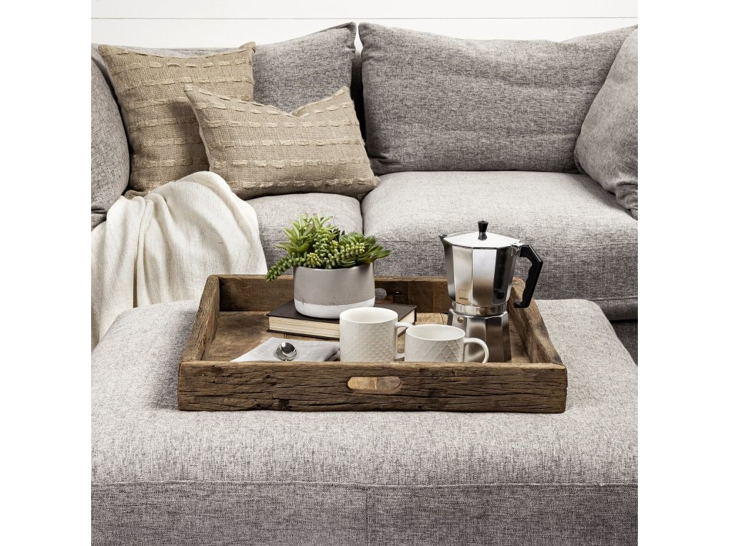 (Small) 24L x 24W Brown Reclaimed Wood Tray - Alternative View