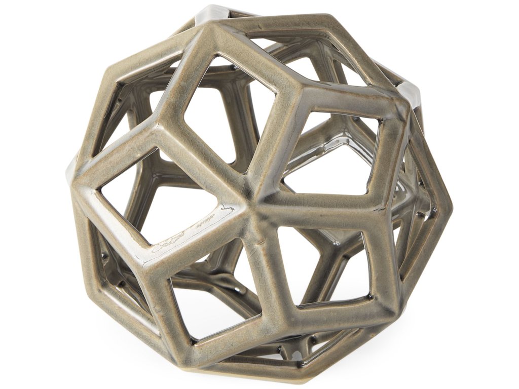 7.1L x 7.1W x 7.1H Tan Ceramic Geometric Object