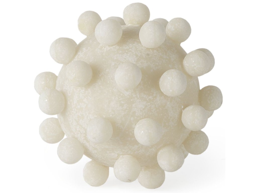 4.7L x 4.7W x 4.7H Cream Resin Small Sphere Decorative Object
