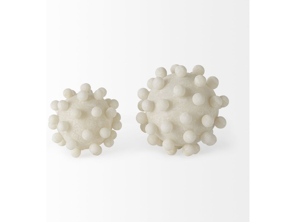 4.7L x 4.7W x 4.7H Cream Resin Small Sphere Decorative Object
