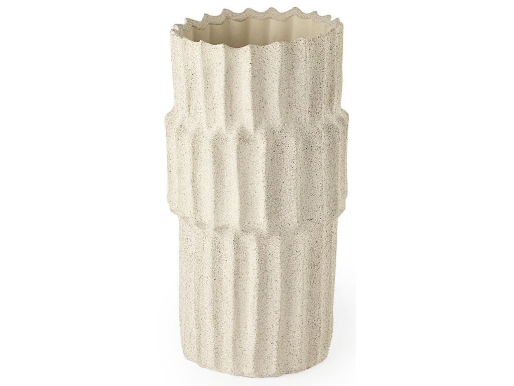 14.4H Cream Ceramic Vase