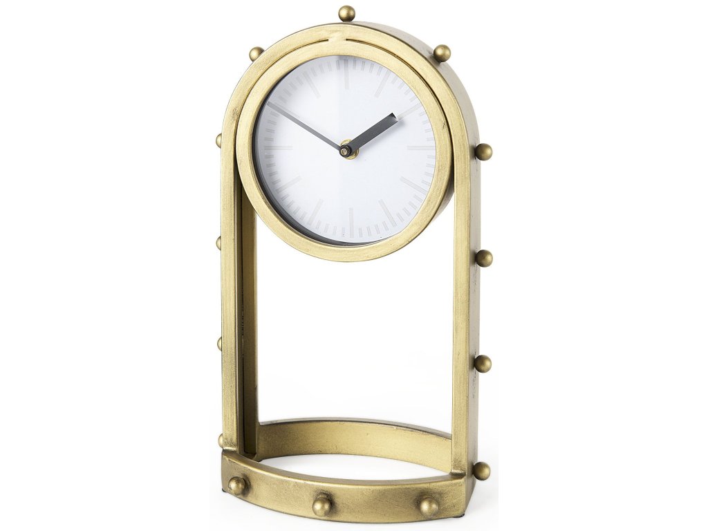7.5L x 5.7W x 13.0H Gold Studded Table Clock