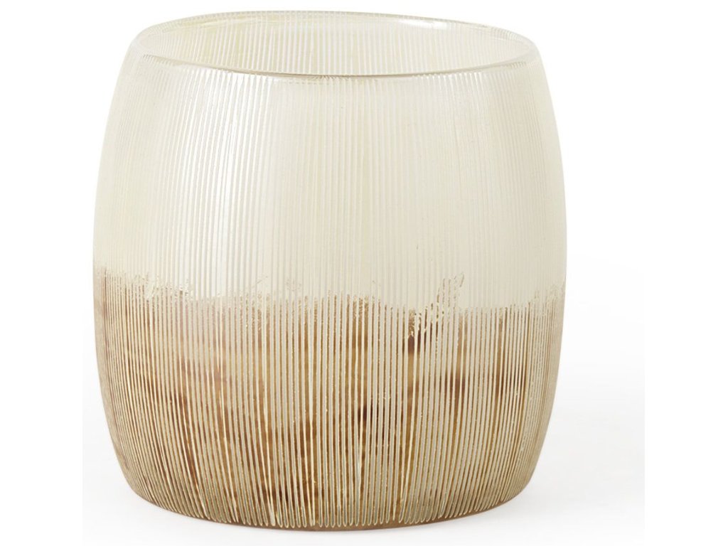 7.3L x 7.3W x 6.8H Gold/Cream Ombre Glass Vase