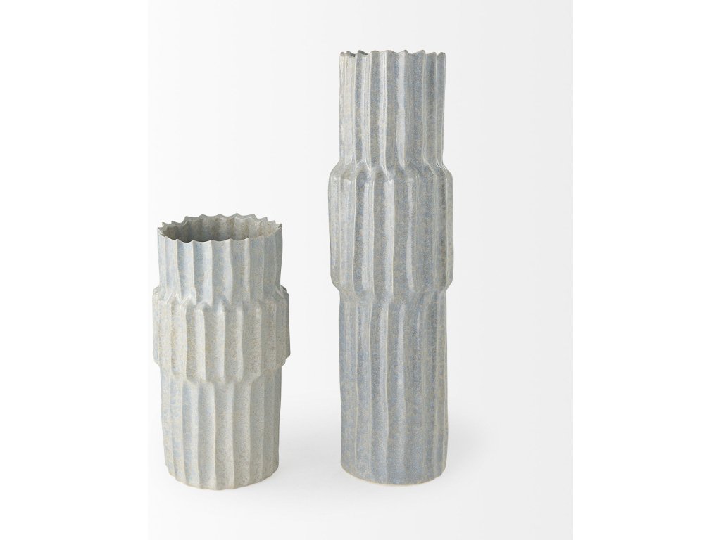 23.0H Gray Ceramic Vase