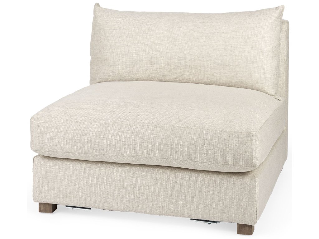 38.2L x 38.6W x 28.3H Beige Armless Sectional Piece
