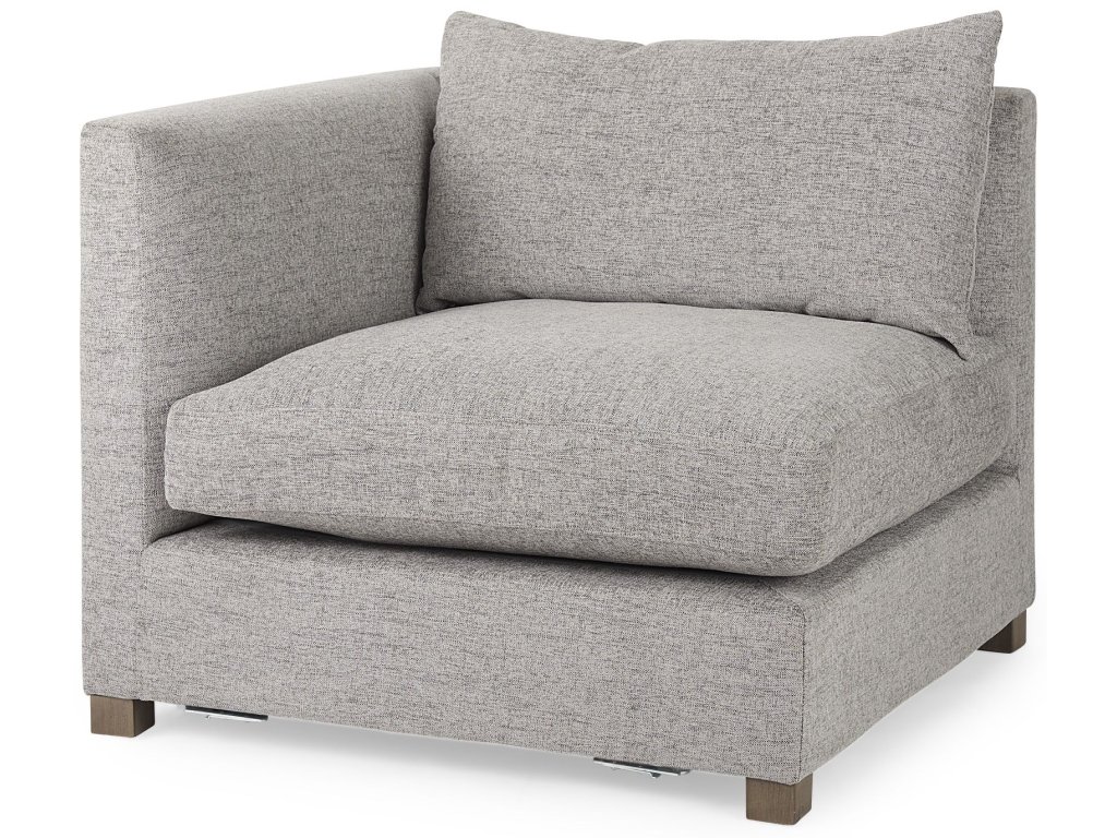 37.8L x 38.6W x 28.3H Medium Gray Corner Sectional Piece